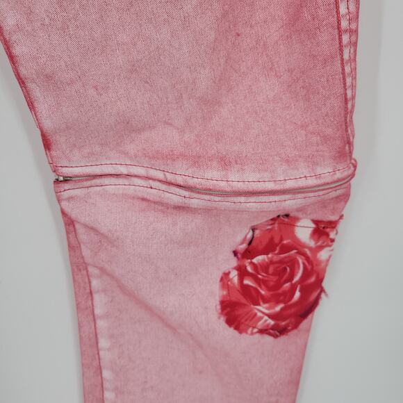 Y2K Drill Pants 32 Pastel 90s Goth Zip Off Convertible Barrel Skater Punk Edgy - Picture 4 of 8